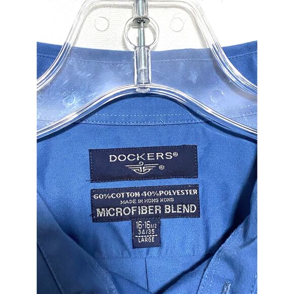 Dockers Microfiber Blend Button Front Dress Shirt 16-16.5 34/35 Business Office - Picture 5 of 6